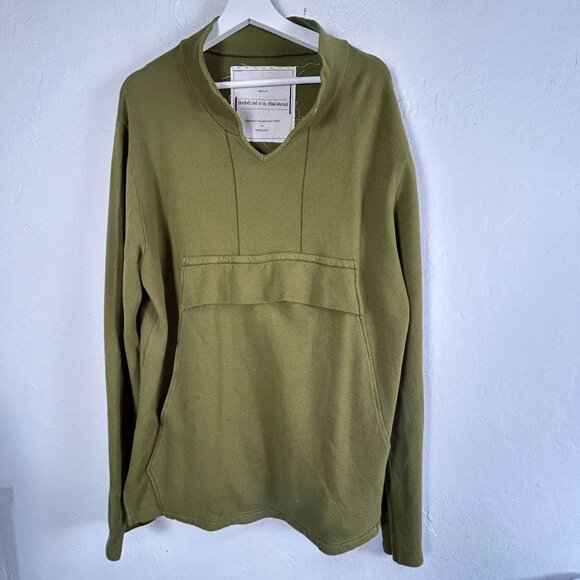 Syngman Cucala Olive Green Pullover Sweatshirt Medium 100% Cotton Long Sleeve - Picture 1 of 9